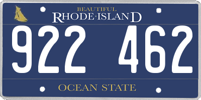 RI license plate 922462