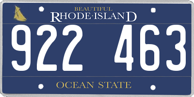 RI license plate 922463