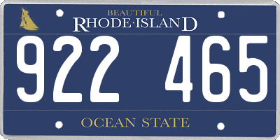 RI license plate 922465
