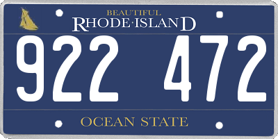 RI license plate 922472