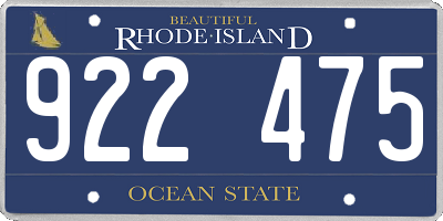 RI license plate 922475