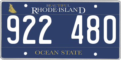 RI license plate 922480