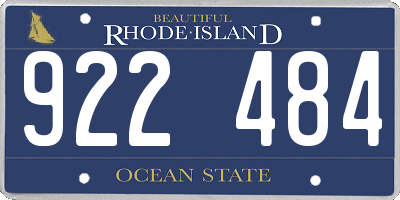 RI license plate 922484
