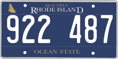 RI license plate 922487