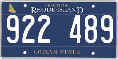 RI license plate 922489