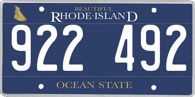 RI license plate 922492