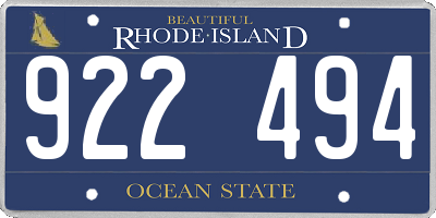 RI license plate 922494