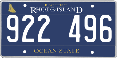 RI license plate 922496