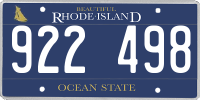 RI license plate 922498