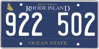 RI license plate 922502