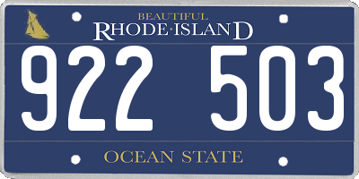 RI license plate 922503
