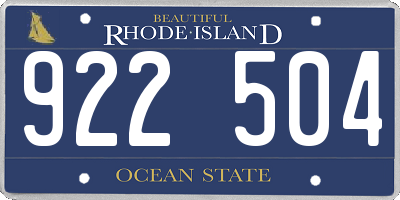 RI license plate 922504