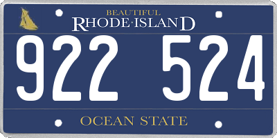 RI license plate 922524
