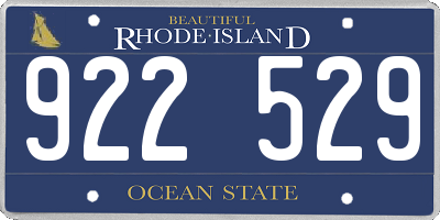 RI license plate 922529