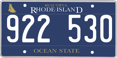 RI license plate 922530