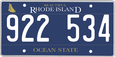 RI license plate 922534