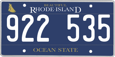 RI license plate 922535