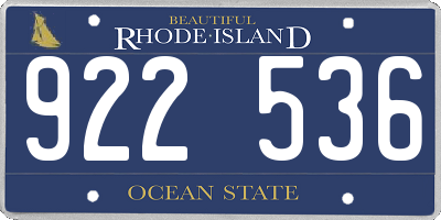 RI license plate 922536