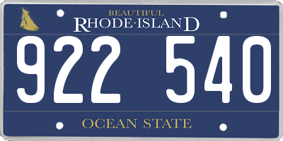 RI license plate 922540