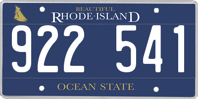 RI license plate 922541