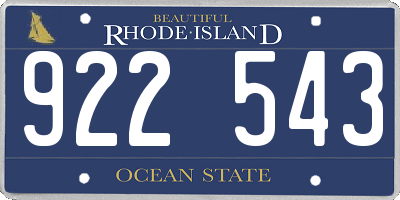 RI license plate 922543