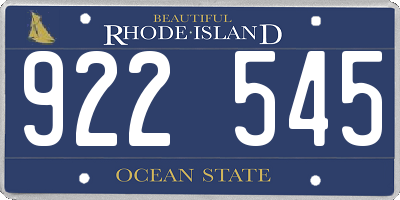 RI license plate 922545