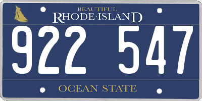RI license plate 922547