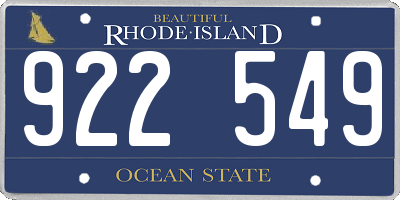 RI license plate 922549