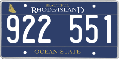 RI license plate 922551