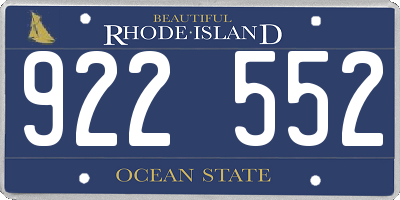 RI license plate 922552