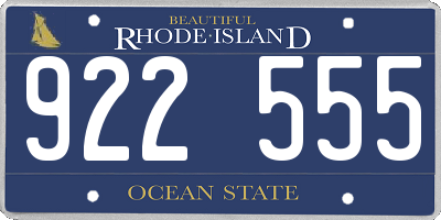 RI license plate 922555