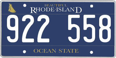 RI license plate 922558