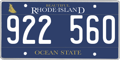 RI license plate 922560