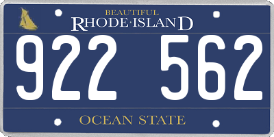 RI license plate 922562