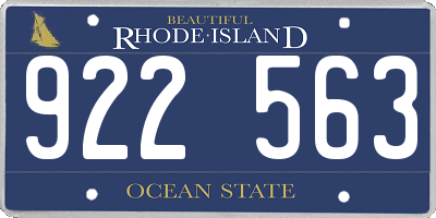 RI license plate 922563