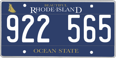 RI license plate 922565