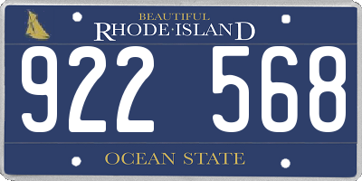 RI license plate 922568