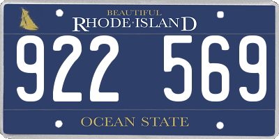 RI license plate 922569