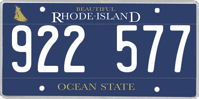 RI license plate 922577