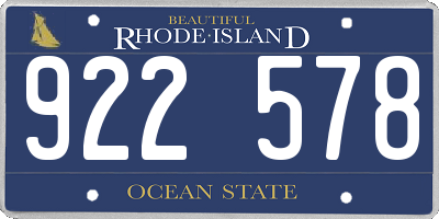 RI license plate 922578