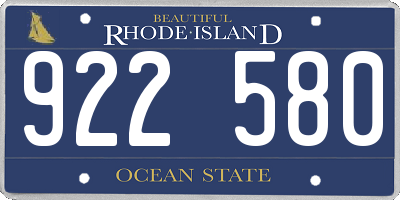 RI license plate 922580