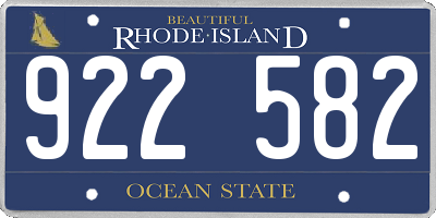 RI license plate 922582