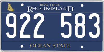 RI license plate 922583