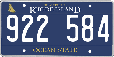 RI license plate 922584