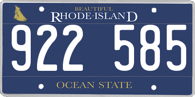 RI license plate 922585