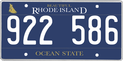 RI license plate 922586