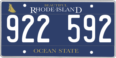RI license plate 922592