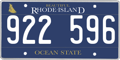 RI license plate 922596