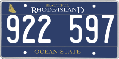 RI license plate 922597