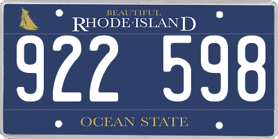 RI license plate 922598